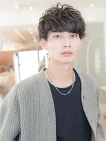 アッシュブラック/マッシュパーマ/刈り上げ/ツーブロック
