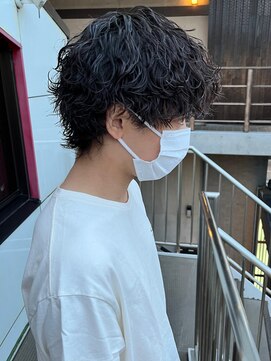 アイズ 海老名(AIZU) ウルフパーマ メンズパーマ 波巻きスパイラルパーマ メンズヘア