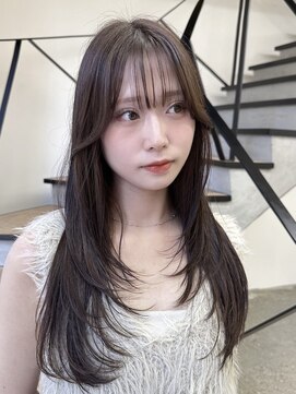 ミリ(mm) レイヤーカット/ウェットヘア/オリーブベージュ