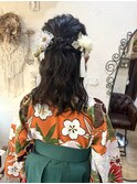 波ウェーブハーフアップ