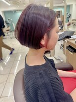 アッシュ 下北沢店(Ash) ピンクカラーのパツッとボブ