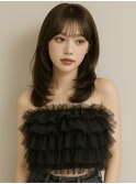 ミディアムレイヤーカット 顔まわりカット韓国恵比寿 シンゴ