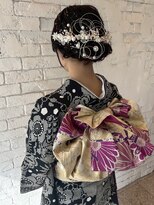 ロジェブルー(Rosier Bleu)&nbsp;【成人式ヘアセット】お団子ヘア / パール / 水引アレンジ