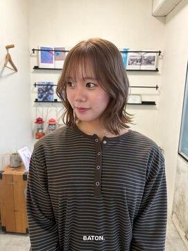 バトン(BATON) ミルキーベージュ/ブリーチ/ボブ/10代/20代/30代/大分/西大分