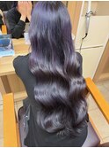 暗髪でも透明感◎ラベンダーグレージュ/顔周りカット/レイヤー