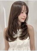 秋カラーブリーチなし小顔ハイレイヤー/オリーブベージュp北浦和
