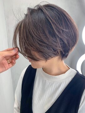 アルバム 銀座(ALBUM GINZA) ショートボブ_スリークボブ厚めバングローライト_ba282762