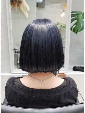 テトヘアー(teto hair) ネイビー　ブラックブルー　ボブ　韓国　韓国スタイル　タンバル
