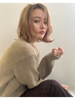 シェノン 西梅田(CHAINON)&nbsp;前髪/デザインカラー/ショートボブ/ハイトーン/グレーベージュ