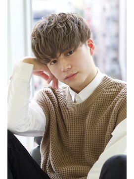 にもう ダウンバング　韓国マッシュ　前下がり　ニュアンスパーマ