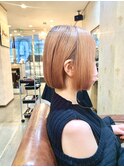ハイトーン/ベージュ/ベージュボブ/ぱっつんボブ