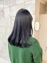 テトヘアー(teto hair)&nbsp;ダークブルー　ワンカールヘアスタイル