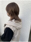 ウルフカット くびれカット ブラウンカラー