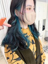 ボックスミコ(Box mico.)&nbsp;ターコイズブルー×ブラックカラー≪インナーカラー≫