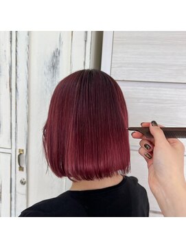 クラン ヘアーアンドスタジオ(CLAN hair & studio) #チェリーレッド#ショート#バブ