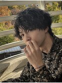 波巻きツイストスパイラルパーマ×メンズウルフカット