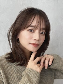 ノイ(noi) 顔周りレイヤーカットグレージュカラーくびれボブベージュカラー