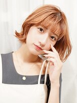 ラフィスヘアー トゥー 倉敷店(La fith hair too.)&nbsp;【La fith】ペールオレンジ×くびれミディアム