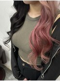 #プルエクステ#ピンク#ツートンカラー