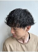 波巻きパーママッシュツーブロックメンズパーマ 