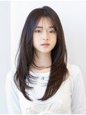 ロングレイヤー/20代30代大人かわいい/オリーブブラウン