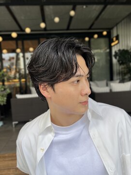 ガーデン 銀座(GARDEN) センターパートスパイキーショートフェザーパーマダークアッシュ