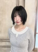 顔周りレイヤーショートボブウルフ