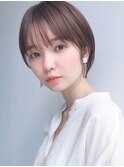 Say.丸みショートレイヤーシルキーベージュミルクティーベージュ