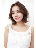 大人かわいい/ミディアムヘア／20代30代/アッシュベージュ