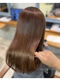 酸性縮毛矯正/巻ける縮毛矯正/ミルクティーブラウン