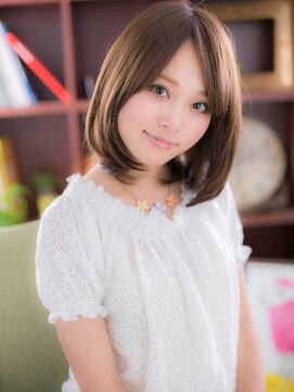 カバーヘア ブリス 上尾西口店(COVER HAIR bliss) ナチュラルカラー斜めバング前下がり艶カラー上尾20代30代40代a!