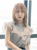 小顔レイヤー/似合わせカット/ヌーディーカラー/髪質改善