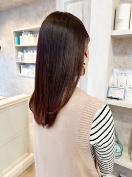 キャアリー(Caary) 福山caaryさらさらストレート冬カラー暖かみのあるピンクレッド