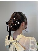 シニヨンサイド編み込み