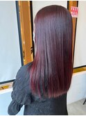 ブリーチなし 赤髪艶カラー☆小林