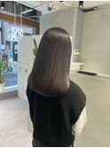 大人可愛い10代20代ラベンダーグレージュ暗髪ミディアム