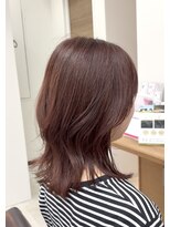 ティーシースペース 元住吉店(T.C.SPACE) ミディアムレイヤー × カシスピンク