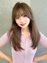 ロール 博多(Role) レイヤーカット/髪質改善/韓国ヘアミルクティーベージュ