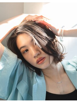 ミット バイ ツリー 吉祥寺(mit by tree) クラゲヘアー前髪なしボブラベンダーミルクティ