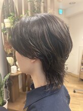 カットサロン ウシジマ(CUT SALON USHIJIMA) 【センターパートニュアンスパーマアッシュメンズウルフカット】