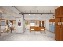 リベルタ 下北沢(liberta)の雰囲気(コンクリート調の天井とタイル壁に木の温もりが調和した空間です)