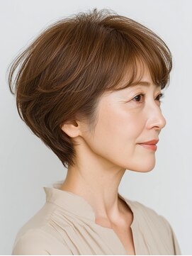 クラゲヘアー/小顔/ココアベージュ/オリーブグレー/川西