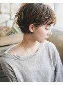 大人可愛い20代30代40代黒髪前下がりショートボブ丸みショート◎