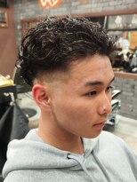 フォーコーナーズカットショップスリーセント 栄(FourCornersCutShop 3/cent) 宮城リョータパーマ/オールバックパーマ/フェードカット