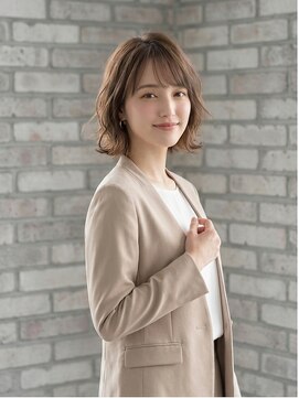 アメリア(ameria) 【20代30代】大人可愛いゆるふわボブ☆透明感ベージュカラー