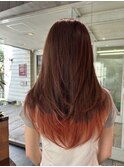 レイヤーカット×グラデーションカラー