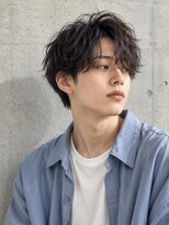 ビューティースペースラルジュヘアー(Beauty Space Large hair)&nbsp;マッシュウルフパーマ×黒髪×無造作ヘア