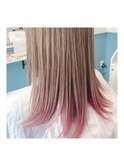 【サロンスタイル】ピンクアッシュインナーカラー