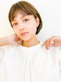 アッシュブラウン×ナチュラルワンカールボブ