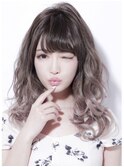オリジナルラベンダーアッシュベージュブリーチデザインカラー 